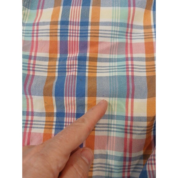 J. CREW MADRAS BERMUDA SHORTS CHINO SZ 14 X 6" BLUE PINK AQUA PLAID COTTON - Picture 9 of 14